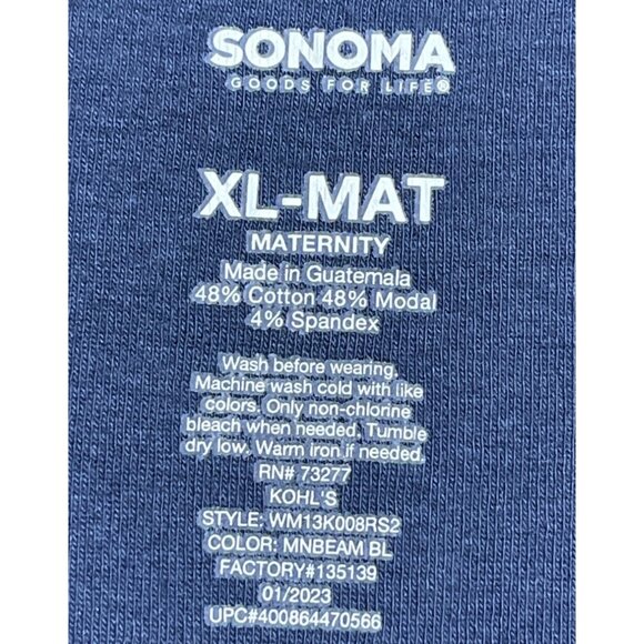 Sonoma Maternity Tank Top XL-MAT Blue Cotton/Modal Blend - Picture 7 of 7